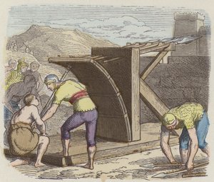 Römische Ballista (kolorierte Gravur) von German School