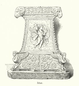 Römischer religiöser Altar (Gravur)