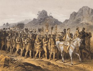 Römische Soldaten auf dem Marsch