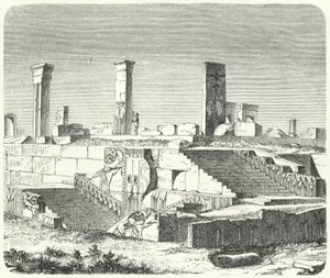 Ruinen des Palastes von Xerxes in Persepolis (Stich)