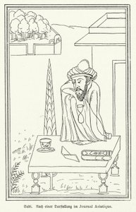 Saadi Shirazi, persischer Dichter (Lithografie) von German School