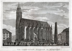 Sankt Maria von Würzburg (Gravur, ca. 1850) von German School