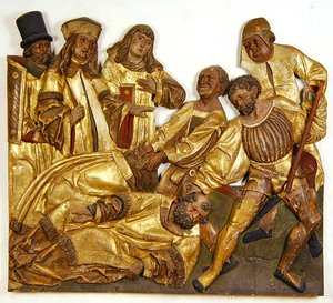 Heilige Sisinio und Alexander werden zum Scheiterhaufen geführt