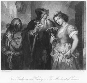 Szene aus Der Kaufmann von Venedig von German School