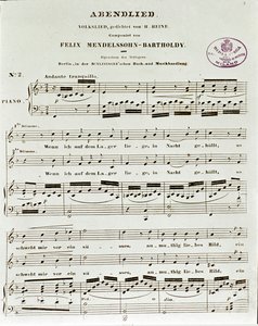 Partiturseite von Abendlied von Felix Mendelssohn