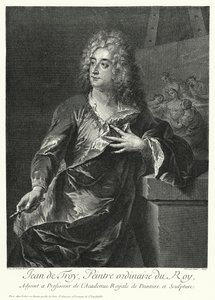 Selbstporträt des französischen Künstlers Jean François de Troy (Stich)