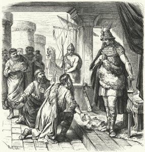 Slawische Gesandte vor Rurik, Fürst der Kiewer Rus, 9. Jahrhundert (Gravur)