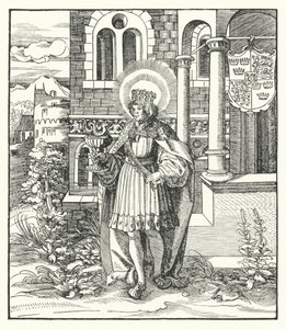 St. Eduard der Märtyrer, König von England (Gravur)