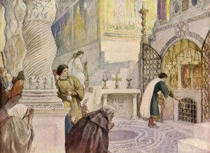 St. Franziskus besucht das Grab eines der Apostel