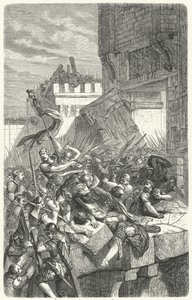Sturm auf eine Stadt (Gravur) von German School