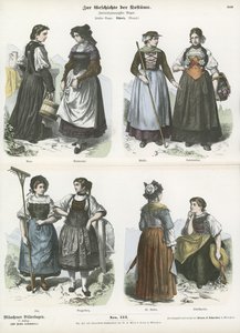 Schweizer Kostüme, 19. Jahrhundert von German School