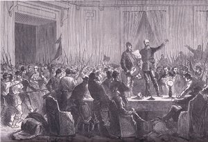 Das 106. Bataillon der Nationalgarde liefert Trochu im Hotel De Ville ab, Cassells Geschichte des Krieges zwischen Frankreich und Deutschland, veröffentlicht von Cassell and Company Limited, ca. 1890 von German School