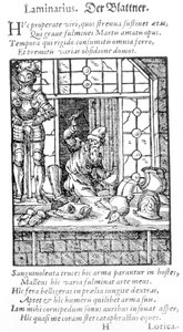 Der Rüstungsmacher, graviert von Hartman Schopper