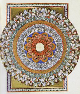Der Chor der Engel. Miniatur aus Liber Scivias von Hildegard von Bingen, ca. 1175