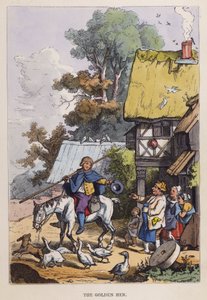 Das goldene Huhn (Farblithographie)