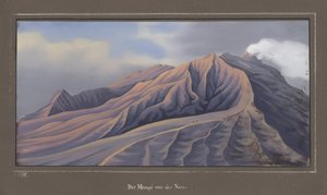 Die Nordseite des Merapi, gesehen aus 4686 Fuß, November 1836, Pl.VII aus Topographischer und Naturwissenschaftlicher Atlas zur Reise durch Java, von Dr. Fr. Junghuhn, Magdeburg, 1845