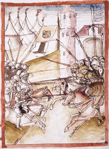 Die Römer greifen Augsburg an, ca. 1490 von German School