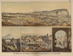 Die Städte Arica und Arequipa in Peru nach dem großen Erdbeben vom 13. August 1868 von German School