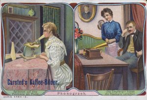 Das Phonograph wird verwendet, um Sprachmitteilungen zu senden von German School