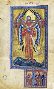 Theophanie der göttlichen Liebe (Vision aus Liber Divinorum Operum), ca. 1220-30 von German School