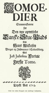 Titelseite der Komödien des dänisch-norwegischen Dramatikers, Philosophen und Historikers Ludvig Holberg