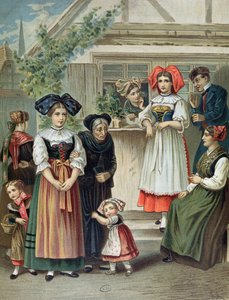 Traditionelle Kostüme der Region Straßburg, ca. 1870-80 von German School