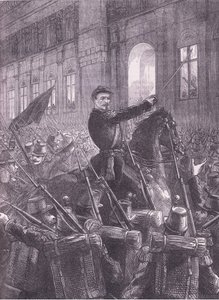 Trochu versammelt die Nationalgarde vor dem Hotel de Ville, Cassells Geschichte des Krieges zwischen Frankreich und Deutschland von German School