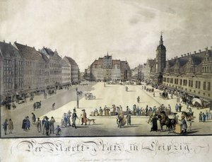 Ansicht des Auerbachs Hofs in Leipzig von Gustav Zehl. Gravur Ende 18. Jahrhundert von German School