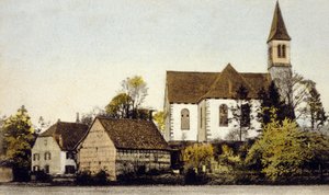 Blick auf die Kirche von Bischwiller, Deutschland von German School