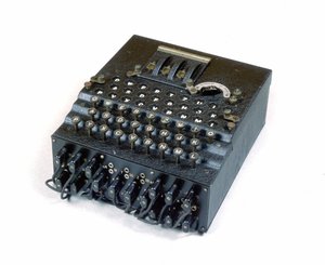 Krieg 1939-1945. Entschlüsselungsmaschine „Enigma“ erfunden von Arthur Scherbius (1878-1929), deutscher Ingenieur.