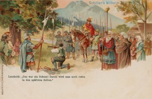 Wilhelm Tell schießt den Apfel vom Kopf seines Sohnes von German School