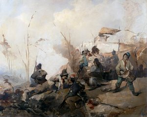 Biwak von Soldaten in Garibaldis Armee zur Verteidigung Roms von Gerolamo Induno
