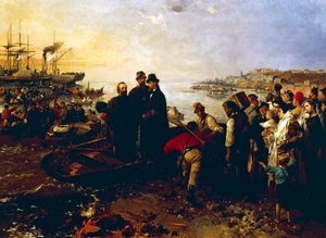 Einschiffung der Tausend in Quarto, um 1860 von Gerolamo Induno