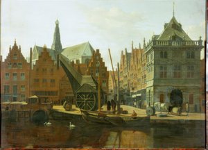 Der Hafen in Haarlem von Gerrit Adriaensz Berckheyde