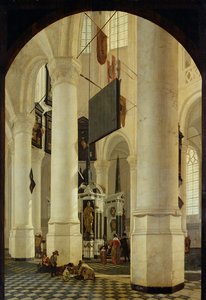 Innenraum der Nieuwe Kerk in Delft mit dem Grab von Wilhelm dem Schweiger, 1650 von Gerrit Houckgeest