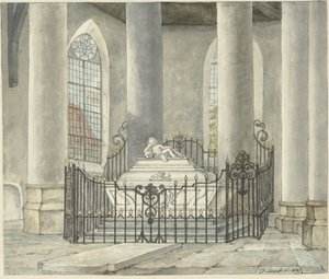 Grabmonument von Catharina Alida van der Dussen in einer Kirche in Culemborg von Gerrit Lamberts