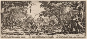 Die Bauern rächen sich von Gerrit van Schagen after Jacques Callot