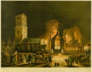 Ost-, Süd- und Kreuzkirchen, Dundee (nach George McGillivray), c.1841 von Gershom Gourlay Cumming