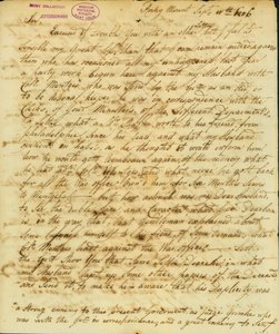 Brief unterzeichnet Gertrude Joan Senf, Rocky Mount, an Thomas Jefferson, 11. September 1806