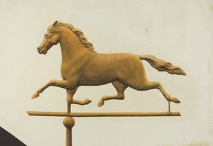 Wetterfahne mit Rennpferd, ca. 1940