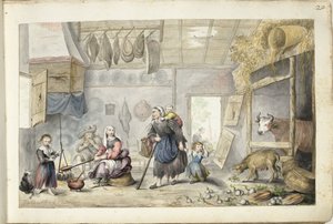 Bauerninterieur (Wohltätigkeit oder Armut) von Gesina ter Borch (signed by artist)
