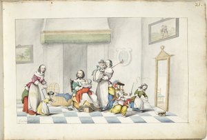 Kinderzimmer mit drei Frauen und Kindern von Gesina ter Borch (signed by artist)