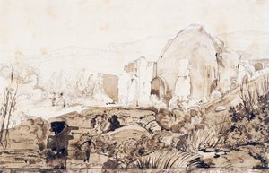 Tempel der Diana in Baia, ca. 1844