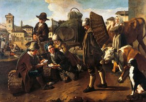 Marktszene, von Giacomo Ceruti, bekannt als Pitocchetto