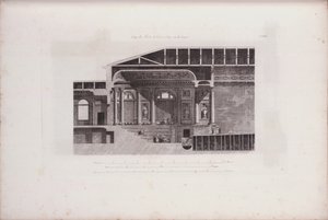 Querschnitt des Auditoriums des Eremitage-Theaters, 1783 von Giacomo Antonio Domenico Quarenghi