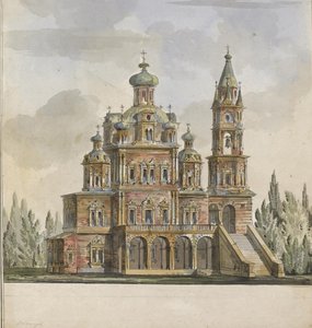 Projekt für die Kirche der Dormition der Theotokos in der Pokrovka-Straße in Moskau