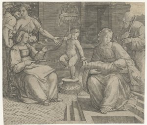 Heilige Familie mit Elisabeth und Johannes dem Täufer von Giacomo Francia
