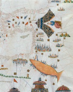 Eine nautische Karte, (Detail) des Gran Turco, 1564