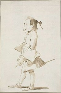 Karikatur eines Mannes, Ganzfigur, nach links gewandt von Giambattista Tiepolo