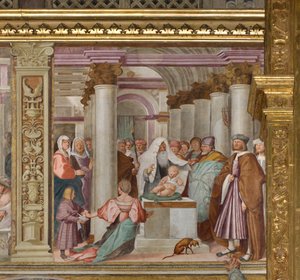 Zentrales Kirchenschiff, Fünfte Nordspanne, Darstellung im Tempel, Gian Francesco Bembo von Gian Francesco Bembo